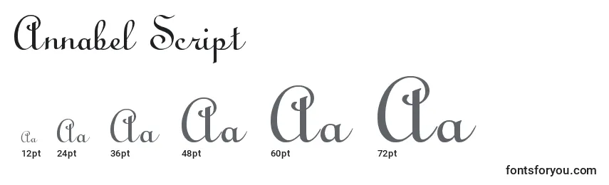 sizes of annabel script font, annabel script sizes